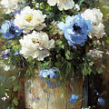 Garden Peonies In A Planter